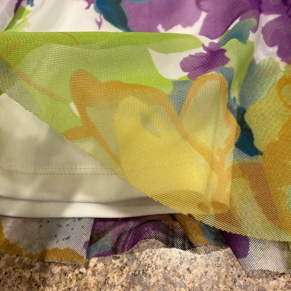 London Times Dress 10  Green Purple Blue White - Picture 7 of 15